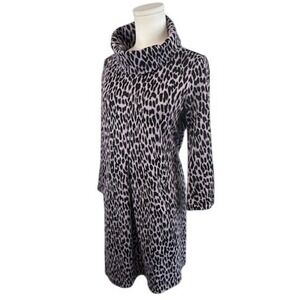 Tyler Boe Kim Cowl Thistle Animal‎ Print Dress 3/4 Sleeve Dress Size Medium